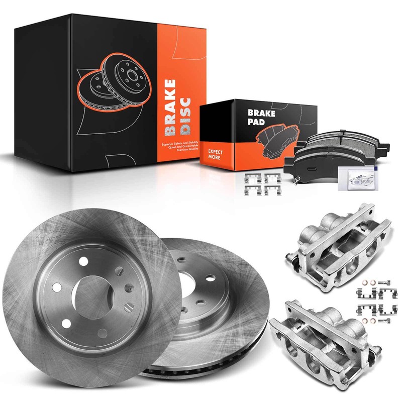 Front LH &RH Disc Brake Rotor & Pad+Brake Caliper for Buick GMC Chevrolet Saturn