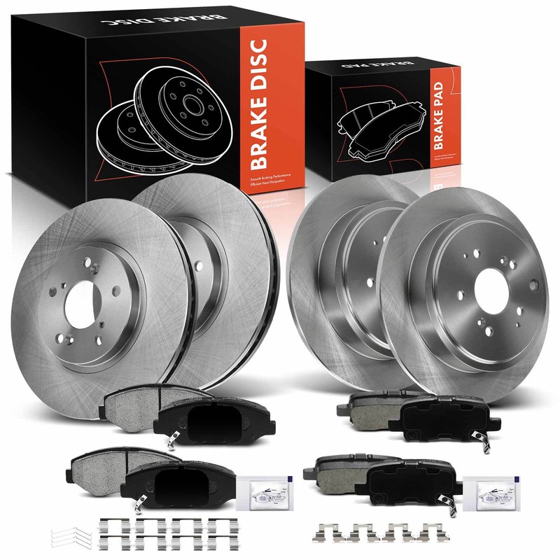 Disc Brake Rotors & Ceramic Pads for Honda Pilot 2003-2008 V6 3.5L Front & Rear