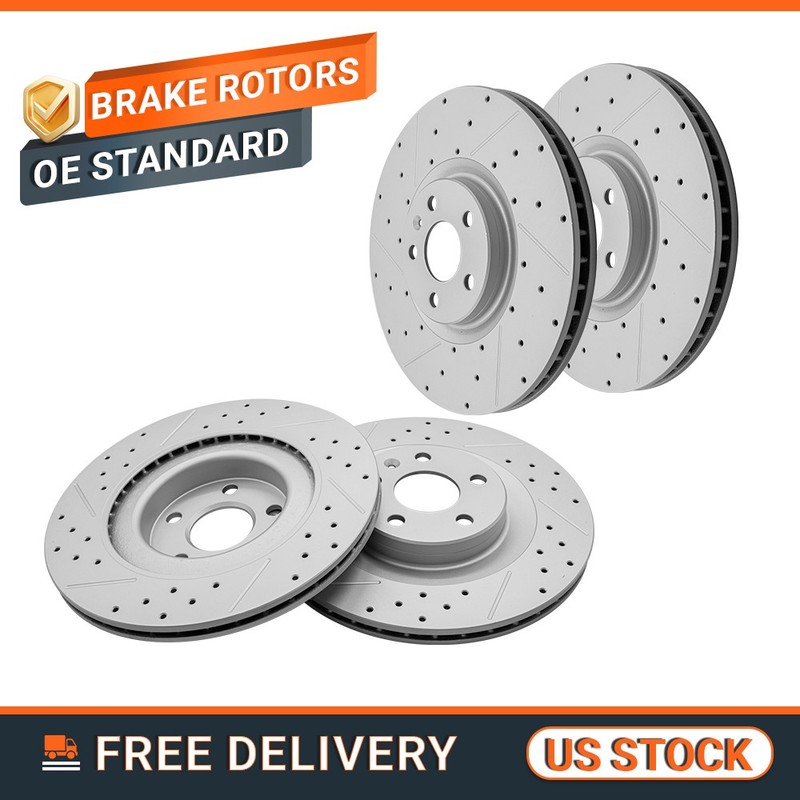 Front Rear Drilled Brake Rotor for Volvo S60 XC90 XC60 S90 V60 V90 Cross Country