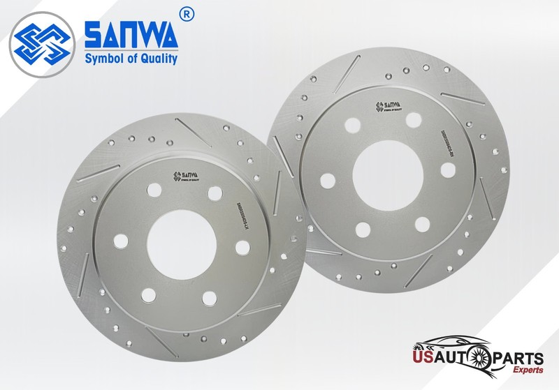 PAIR OF REAR RH/LH BRAKE ROTOR DS SOLID&GEOMET COATED 330 mm FOR GMC 2000-2014
