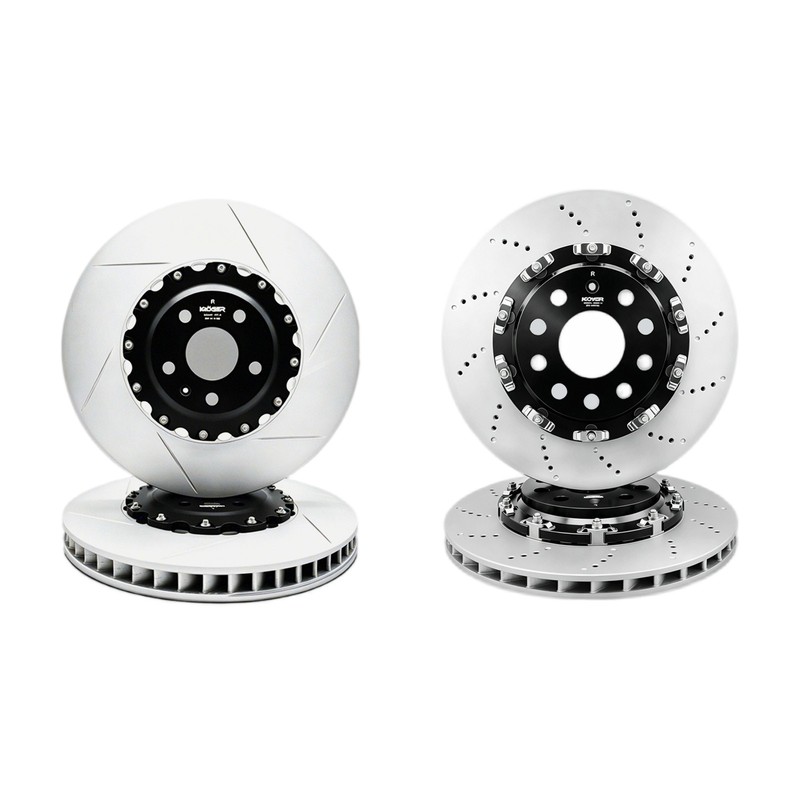Two-piece Front Rear Drilled Brake Rotors For Audi RS3 2022-2026