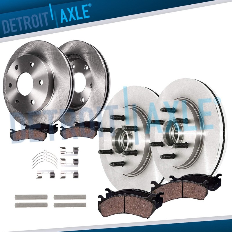 Front & Rear Rotors Ceramic Pads for 2004-2007 2008 F-150 Mark LT – 6 Lugs 2WD