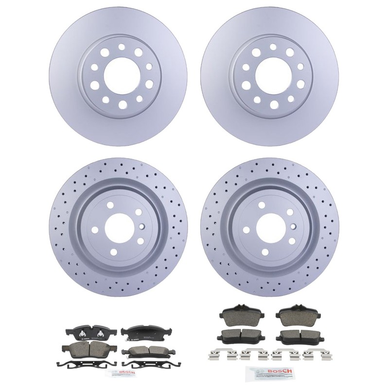 Hella Front Rear Rotor Bosch Ceramic Brake Pad Kit for X166 ML250 with Sport Pkg
