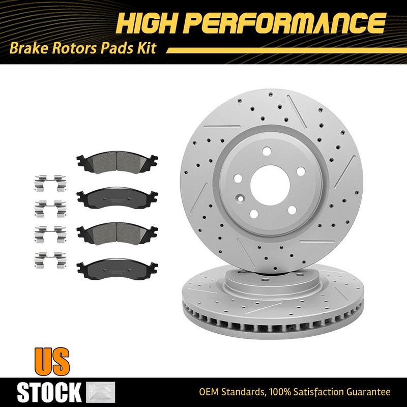 325mm Front Disc Brake Rotors Ceramic Pads For 2011 2012 Ford Taurus SHO 3.5L