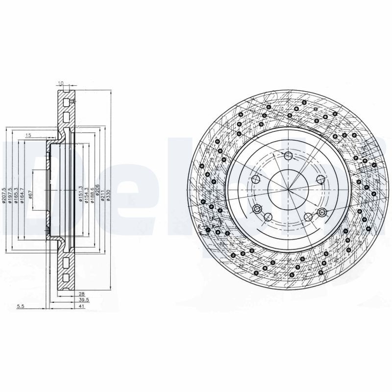 Delphi BG3985C Brake Disc for Mercedes-Benz