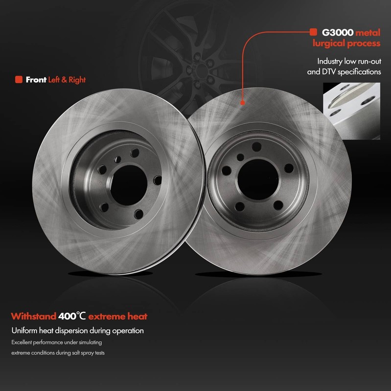 6x Front Disc Brake Rotor & Ceramic Brake Pad for BMW F10 528i xDrive 2012-2016 gallery