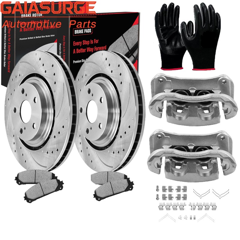 Front Disc Rotors Calipers Pads for Toyota Highlander Sienna 2011 2012 2013-2019