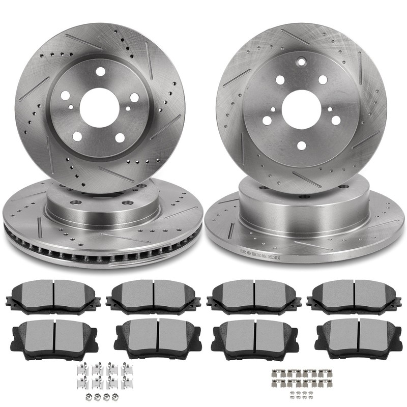 Front & Rear Brake Ceramic Pads Rotors Fits Lexus For HS250H 2010 2011 2012