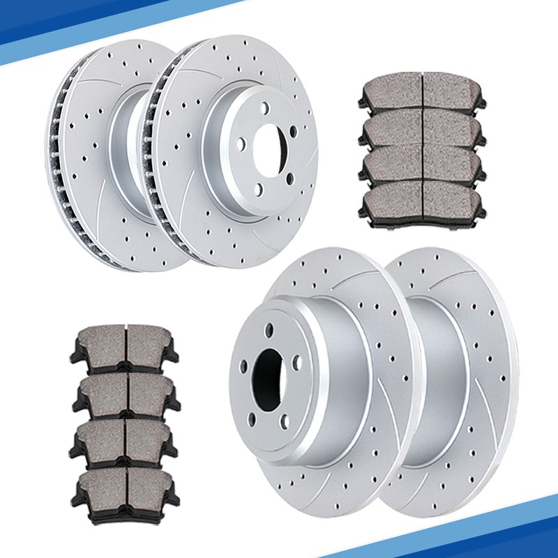 Fit RWD Charger Magnum Chrysler300 Front Rear Brake Discs Rotors and Pads Kits