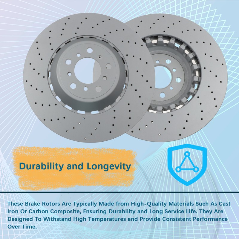 Pair Left & Right Front Vented & Drilled Disc Brake Rotors for BMW M5 M6 4.4L gallery