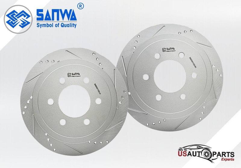 PAIR OF REAR RH/LH BRAKE ROTOR DS SOLID&GEOMET COATED 348mm FOR FORD F-150 04-11