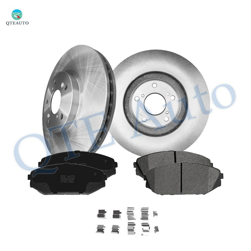 Set 6 300mm Front Brake Disc Rotors-Ceramic Brake Pad Kit To 2001 2002 Acura MDX