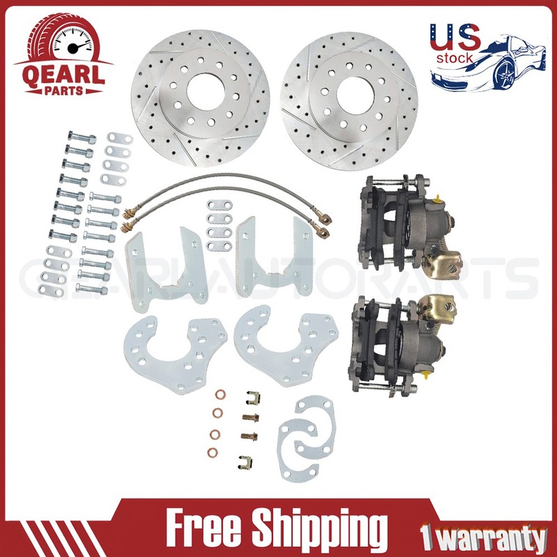 Bolt-On Rear Disc Brake Kit for Ford 9 Inch w/ E-Brake Caliper Set New