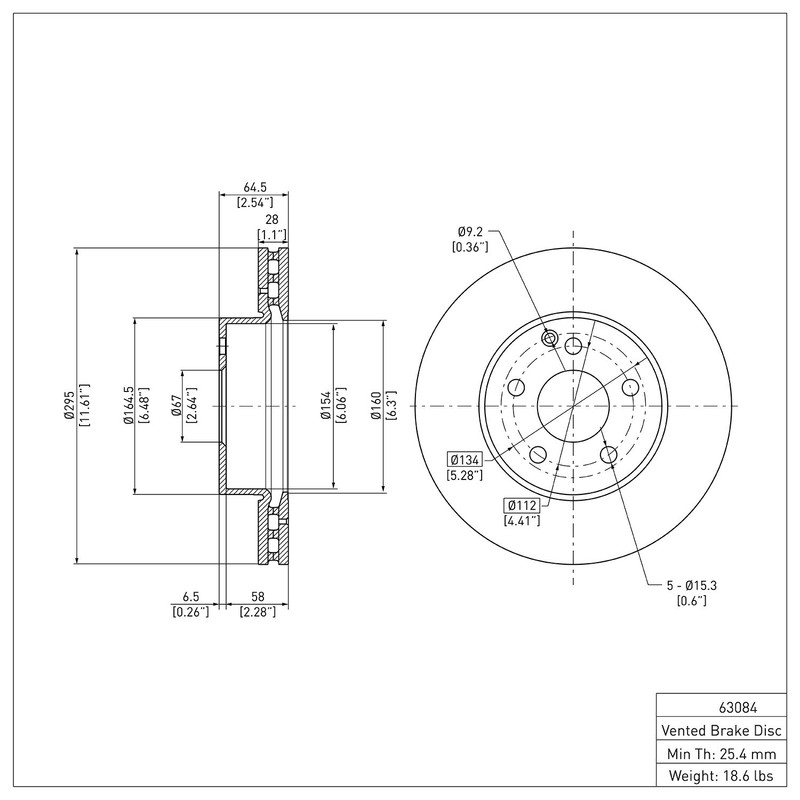 Dynamite Friction Front Disc Brake Rotor for Mercedes-Benz (600-63084) gallery