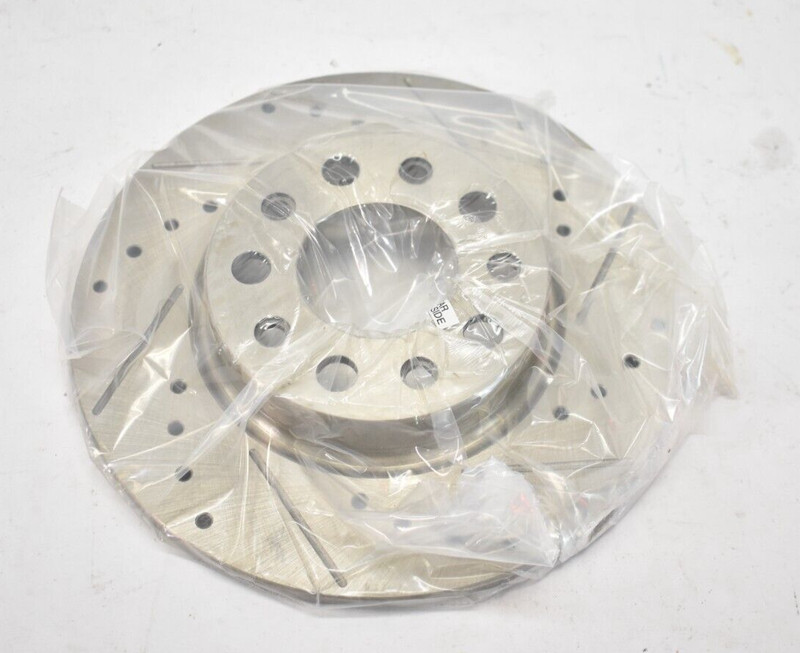 Drilled/Slotted Silver Zinc Brake Rotor Replacement Automotive Rear Passenger