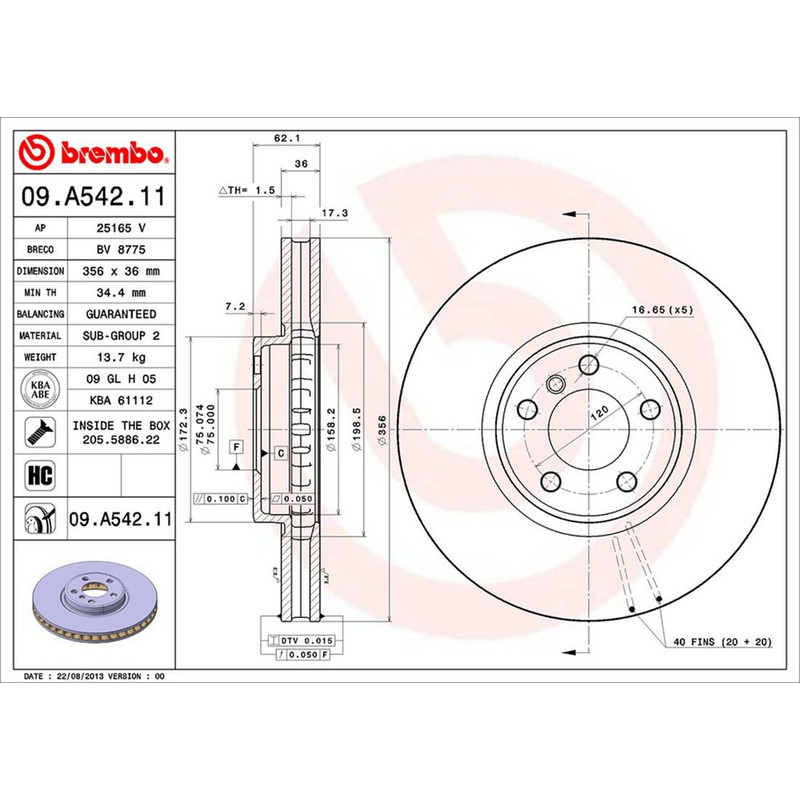 Brembo Front Brake Kit 356mm Disc Rotors & Metallic Pads For BMW E53 X5 V8 02-06 gallery