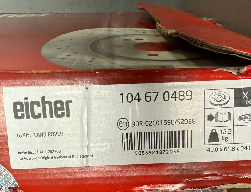 Front Brake Disc x1 349mm for RANGE ROVER L405 L494 L462 EICHER 104670489 gallery