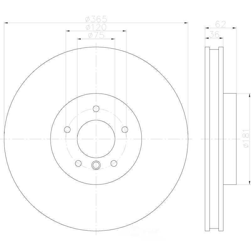 Disc Brake Rotor-xDrive50i Front Hella-PAGID 355122912 gallery