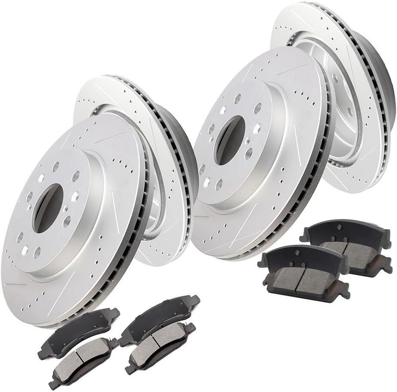 Front Rear Drilled Rotors Brake Pads for 2015 – 2020 Cadillac Escalade GMC Yukon