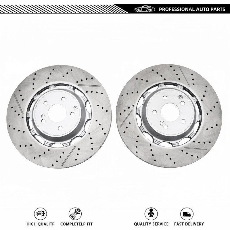 Front Brake Disc Rotors Fit For 2014 2015 2016-2020 Mercedes Benz S63 & S65 AMG