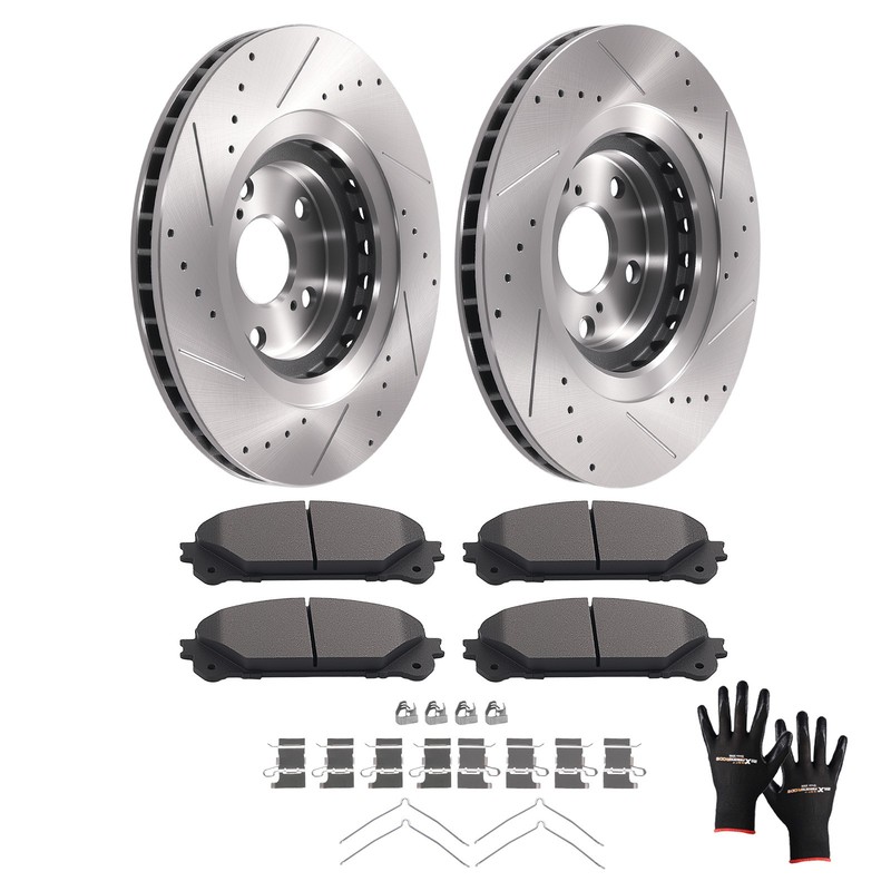 Front Brake Rotors & Pads Set for Toyota Highlander 2008-2019 Sienna 2011-2020