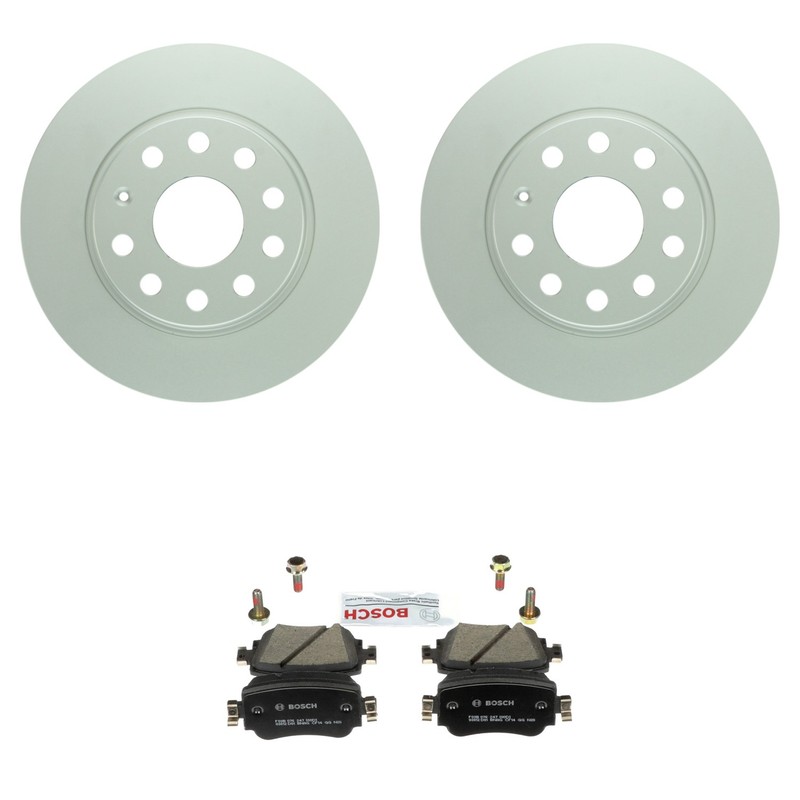 Bosch Rear 272mm Quietcast Rotors Ceramic Disc Brake Pad Kit For Golf GTI Passat