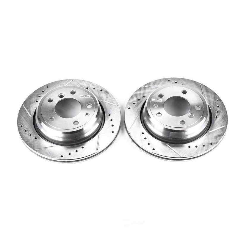 Disc Brake Rotor Set-Rear Drilled, Slotted and Zinc Plated Brake Rotor Pair