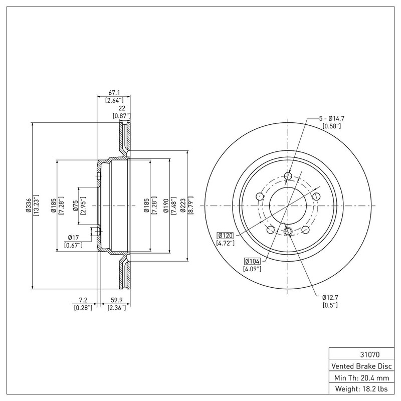 Dynamite Friction Rear Disc Brake Rotor for BMW (600-31070) gallery