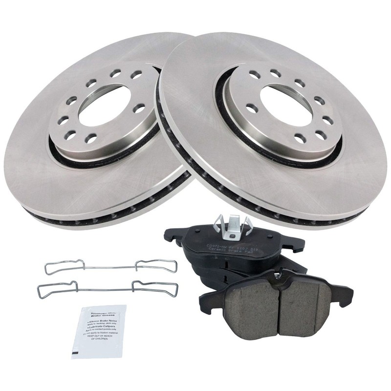 TRQ Front Ceramic Disc Brake Pads & 11.9 Rotors Kit NEW for Saab 9-3 gallery