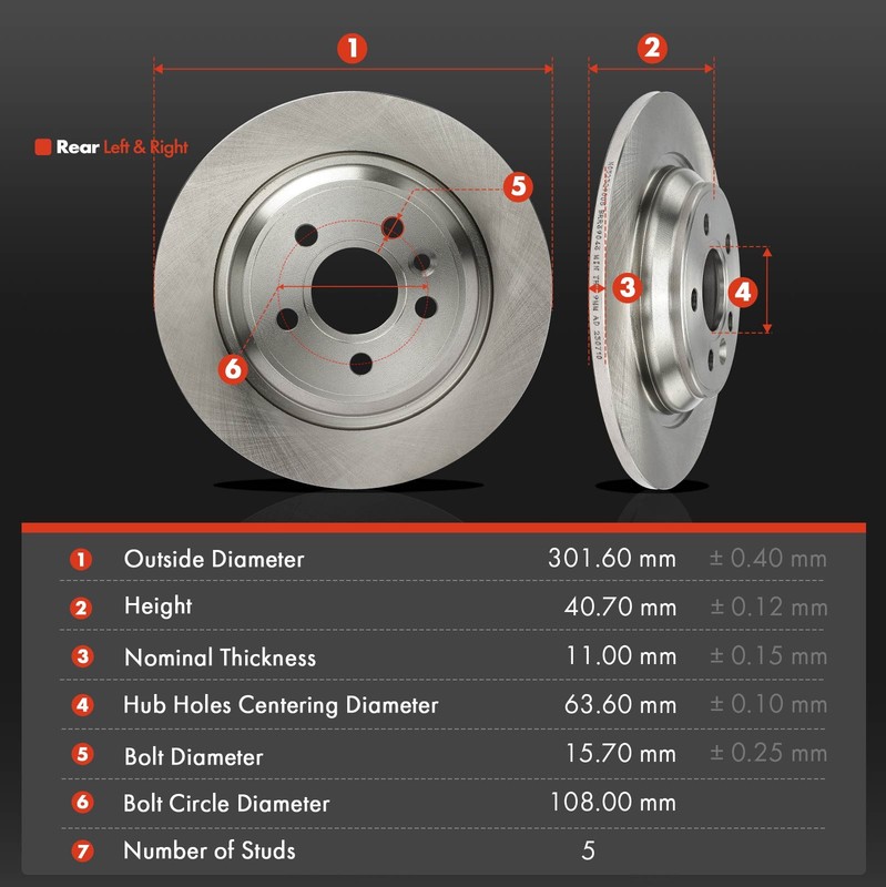 Front & Rear Side Disc Brake Rotors & Ceramic Brake Pads for Volvo S80 2016 FWD gallery