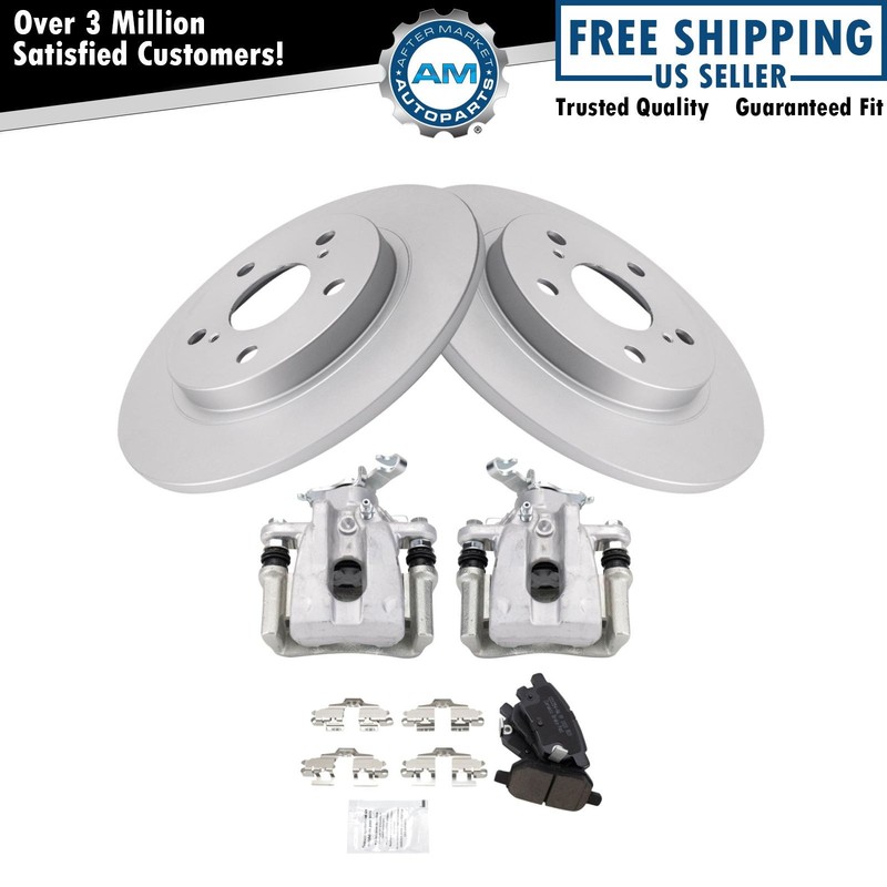 Brake Pad & Rotor Kit Ceramic Premium G-Coated Fits Pontiac Toyota