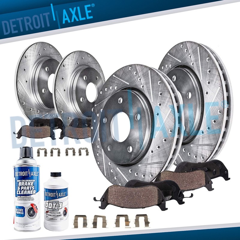 For 90-96 Subaru Legacy 277mm Front & 266mm Rear Drilled Rotor Ceramic Brake Pad