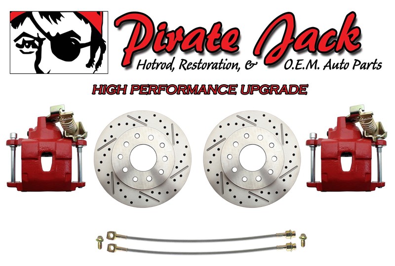 Ford 9" Rear Disc Brake High Performance Powder Coated Red Calipers & Valve PV4 gallery
