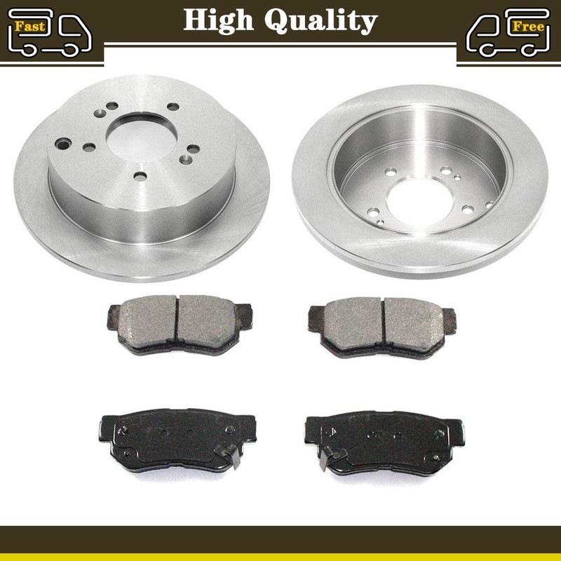 Rear disc brake pads and rotors Fits Hyundai Santa Fe 2.7L 2.4L 3.5L