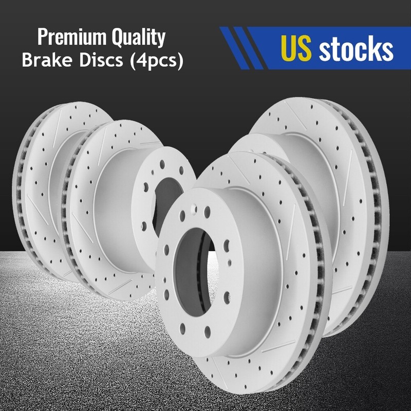 Front & Rear Drilled Disc Rotors for Chevrolet Silverado Sierra 2500 3500 HD