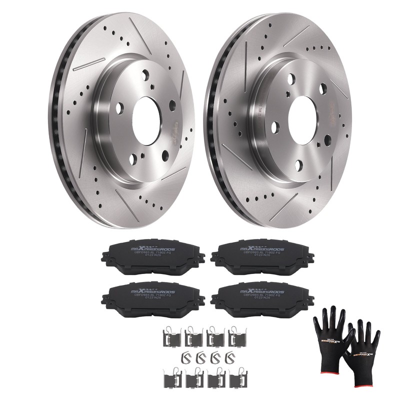 Front Brake Rotors + Ceramic Brake Pads for Lexus HS250h 2010-2012 S31440 D1210