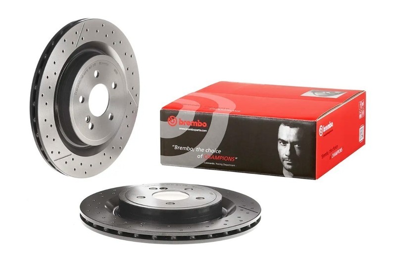 Brembo 09.B788.11 Prime UV Coated Drill/Grooved PVT Brake Rotors – Rear Pair