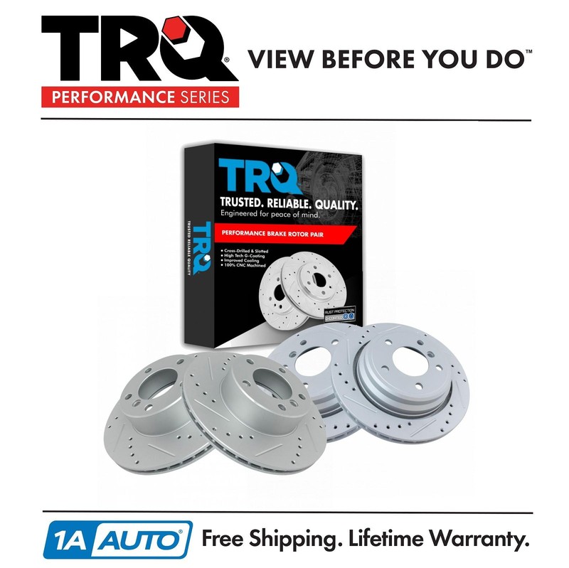 TRQ Front and Rear Brake Rotors Set For 2001-2003 BMW 525i 1997-2000 528i