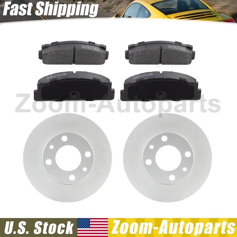 Rear Disc Brake Rotors + Brake Pads Kit for 1976 Lancia Scorpion 66-83 Fiat 124