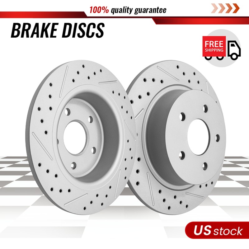 Brake Rotor Driver & Passenger Side Rear Pair for Ford C-Max Escape Transit