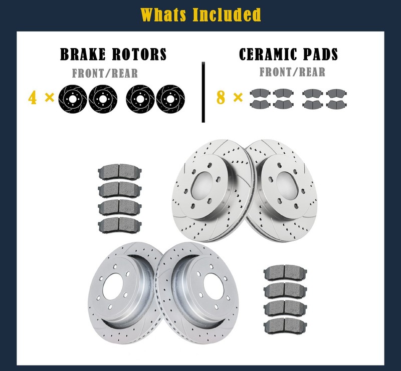 Front and Rear Brake Rotors Pads fit for Ford F-150 2004-2008 Mark LT 2006-2008 gallery