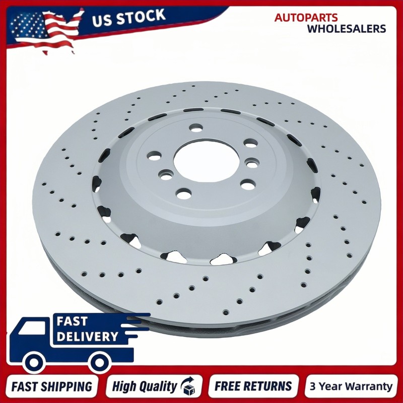 Pack of 2 Rear Vented & Drilled Disc Brake Rotors For BMW F10 F12 F13 M5 M6 gallery