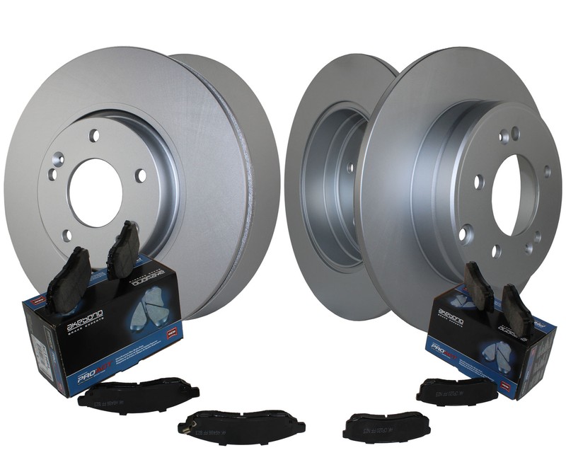 Front Rear Brake Kit Rotors Akebono ProACT Ceramic Pad Set For Kia Optima L4 FWD
