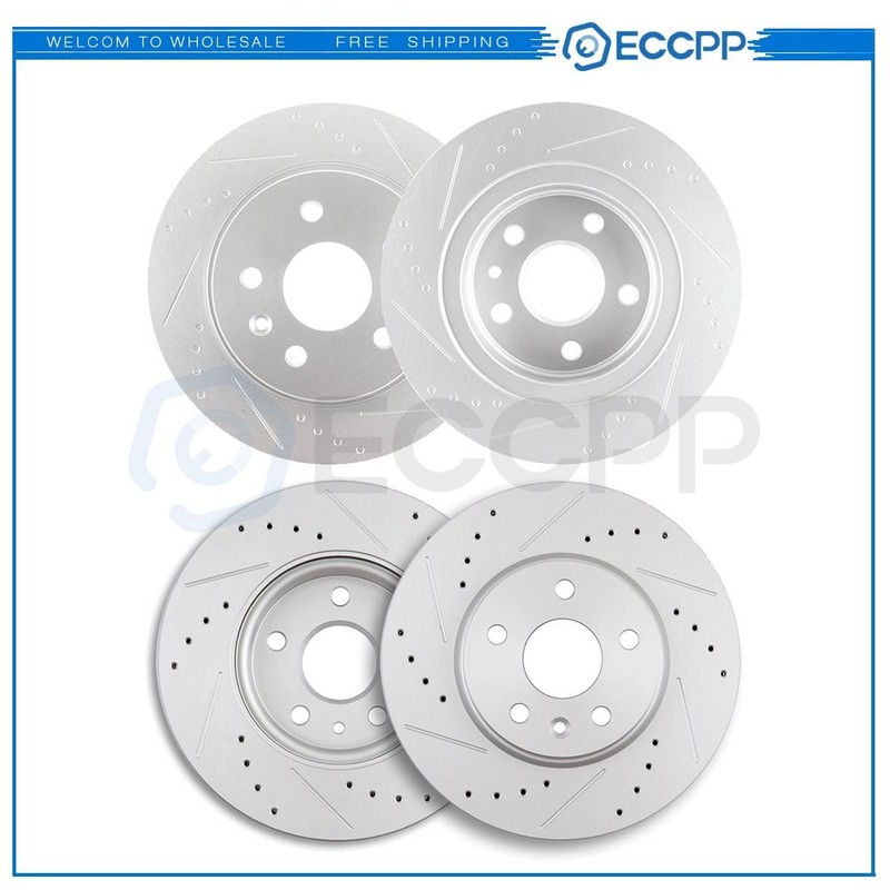 Front and Rear Drilled & Slotted Brake Rotors For Chevrolet Cruze 2011 – 2013