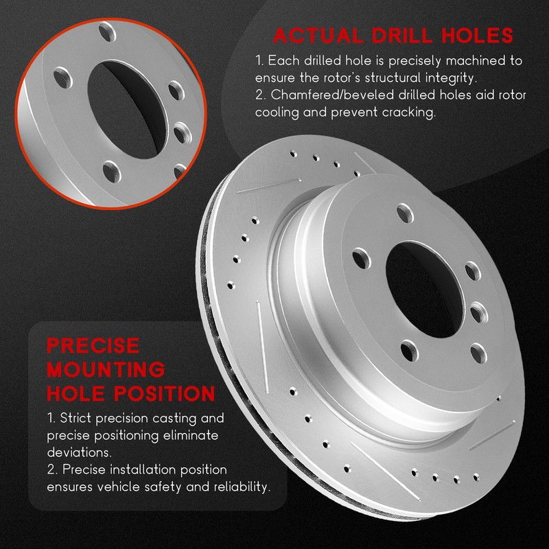 Drilled Rear Brake Rotors Discs & Ceramic Brake Pads For BMW 328i xDrive 328xi gallery
