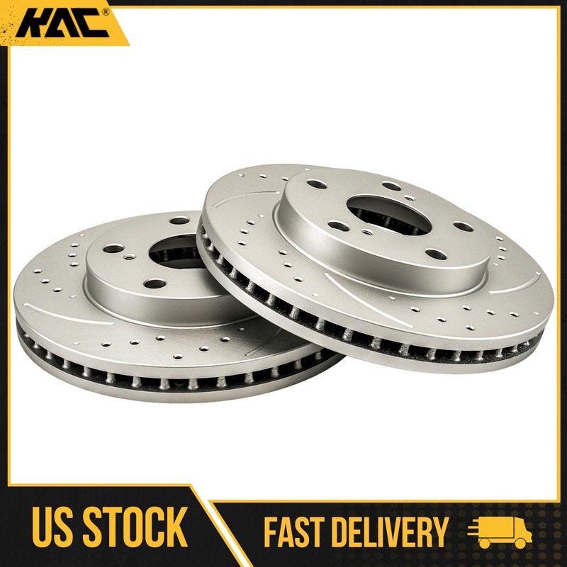 2PC Front Drilled Slotted Rotors For 1992-1999 2000-2001 Toyota Camry 2.2L 3291