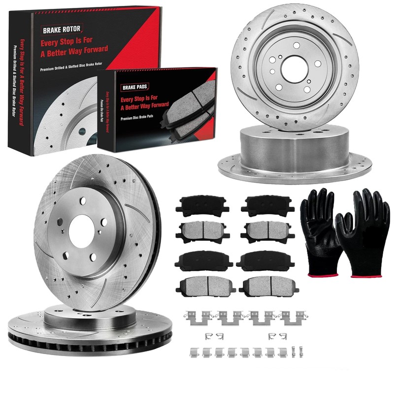 Front Rear Brake Rotors Pads Kit for Lexus RX330 RX350 RX400h Toyota Highlander