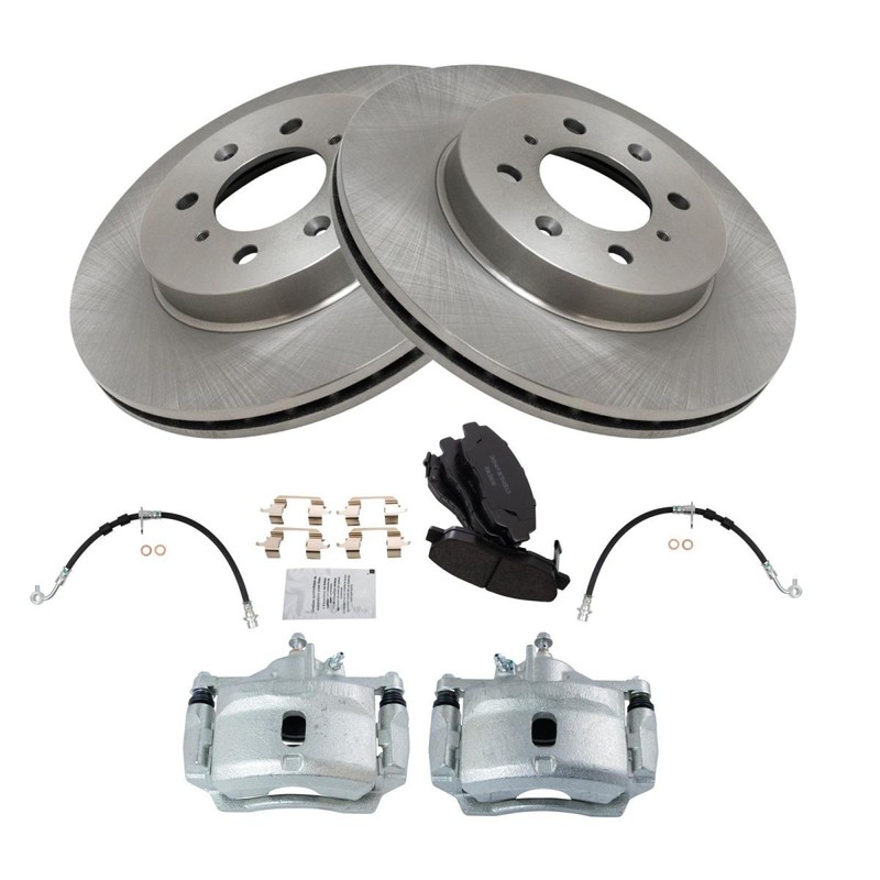 TRQ Front Brake Pad & Rotor Kit Ceramic Fits 1996-2000 Honda Civic gallery