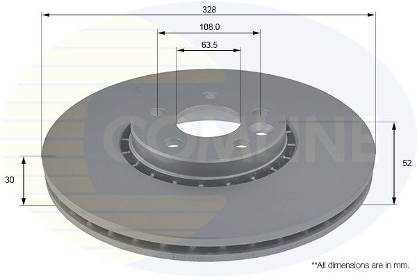 Comline Front Brake Disc Fits Volvo XC60 2008- 31471034 31410568 31277342 gallery
