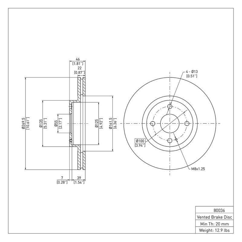 For Mazda Miata 2001-2005 DFC 600-80036 Premium Vented Front Brake Rotor gallery